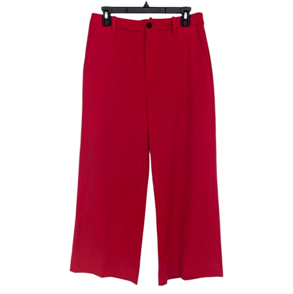 Banana Republic Red Wide-Leg Cropped Size 8 Pant - Picture 1 of 4